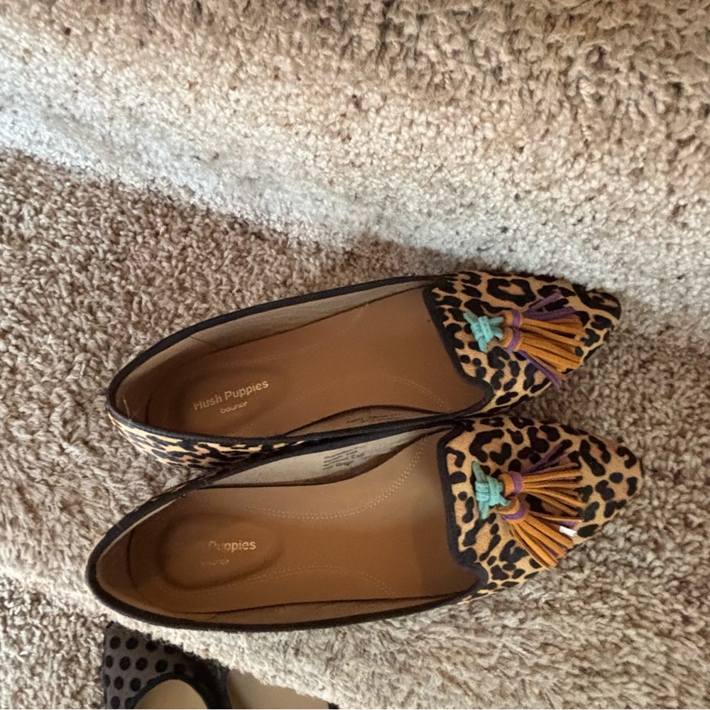 Hush Puppies Animal Print Loafers with Colorful Tassels